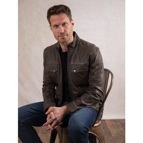 Warwick Men's Leather Jacket in Brown - Size 38