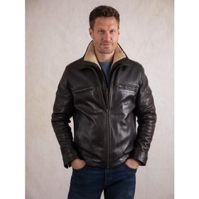 Gosforth Men's Leather Coat in Brown - Size 50
