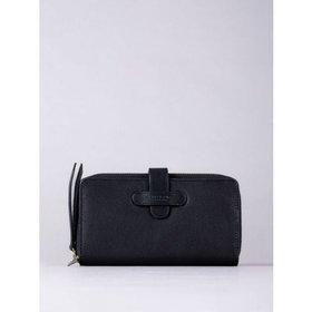 Newby Leather Tab Purse in Black