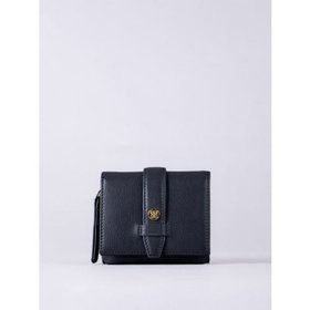 Icon Stud Mini Leather Flapover Tab Purse in Navy