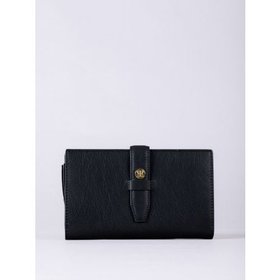 Icon Stud Large Leather Tab Purse in Black