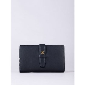 Icon Stud Large Leather Tab Purse in Navy