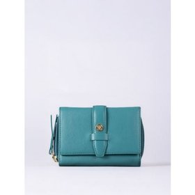 Icon Stud Medium Leather Tab Purse in Teal