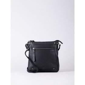 Harstone Large Leather Cross Body Bag in Black