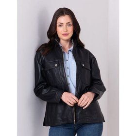 Orton Women's Leather Field Jacket in Black - Size 10