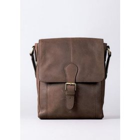 Hutton Leather Reporter Bag in Chocolate Brown
