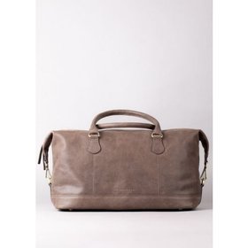 Hutton Medium Leather Holdall in Chocolate Brown