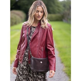Wetherlam Leather Biker Jacket in Red - Size 10