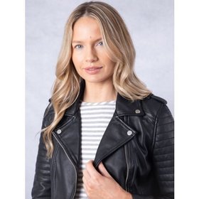 Esthwaite II Women's Leather Biker Jacket in Black - Size 8