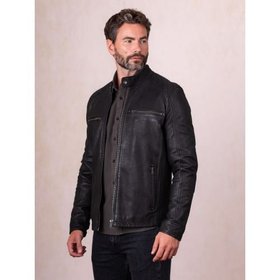 Harker Men's Leather Jacket in Black