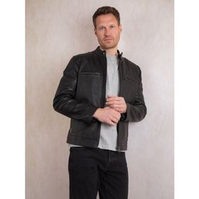Stonecroft Men's Leather Jacket in Black - Size 38