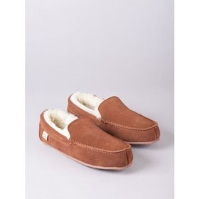 Men’s Sheepskin Slip-On Moccasins in Tan