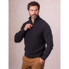 Derwent Quarter Zip Men's Jumper in Black - Small