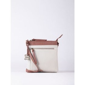 Beetham Small Leather Cross Body Bag in Off White