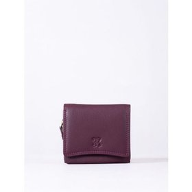 Small Leather Flapover Purse in Burgundy