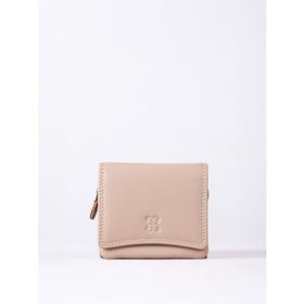 Small Leather Flapover Purse in Camel