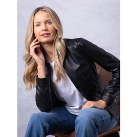 Threlkeld Women's Leather Jacket in Black - Size 10