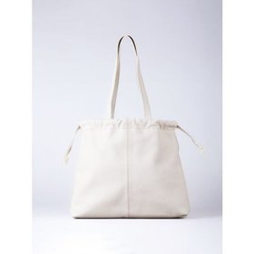 Eskrigg Leather Drawstring Tote Bag in White