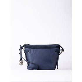 Bridge Leather Cross Body Bag in Navy