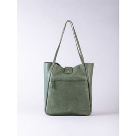 Harstone Leather Slouch Tote Bag in Green