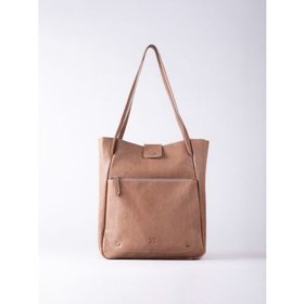 Harstone Leather Slouch Tote Bag in Taupe