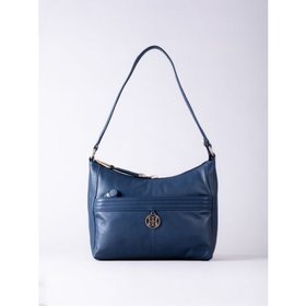 Cartmel Leather Shoulder Bag in Navy