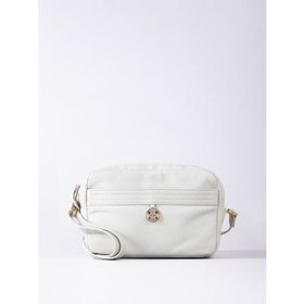 Cartmel Boxy Leather Cross Body Bag in Off White