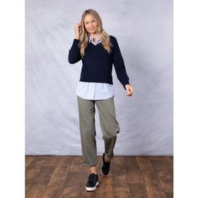 Starla Trousers in Khaki - Size 12