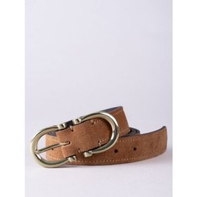 Bowness Dual Buckle Belt in Tan Suede - X Small