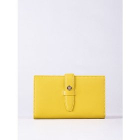 Icon Stud Large Leather Tab Purse in Lichen Yellow