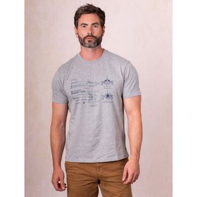 Coniston Bluebird Printed T-Shirt in Grey - Small