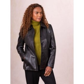 Mawbray Collared Leather Jacket in Black