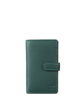 Medium Leather Tab Purse in Teal Green