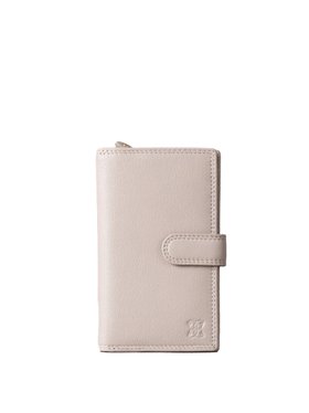 Medium Leather Tab Purse in Grey
