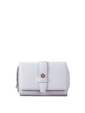 Icon Stud Large Leather Tab Purse in Marble Grey