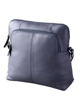 Raven Leather Cross Body Bag in Navy