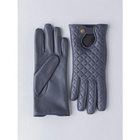 Tarn Leather Quilted Gloves in Navy - Medium