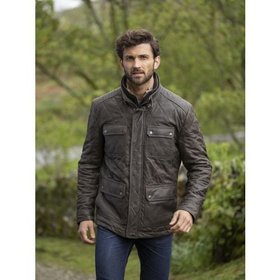 Rusland Leather Jacket in Ebony Brown - Size 40