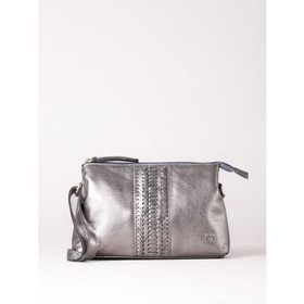 Eden Leather Cross Body Bag in Pewter