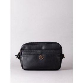 Cartmel Boxy Leather Cross Body Bag in Black