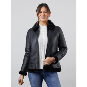 Cartmel Women's Sheepskin Jacket in Black - Size 10