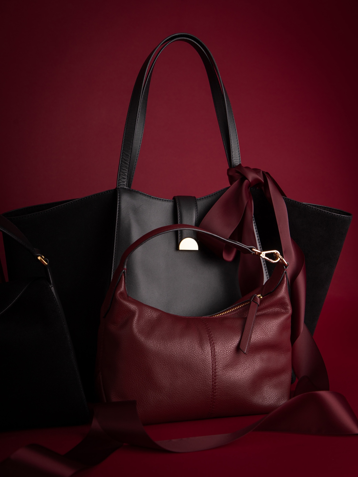 Hardwick Leather and Suede Tote Bag, Black