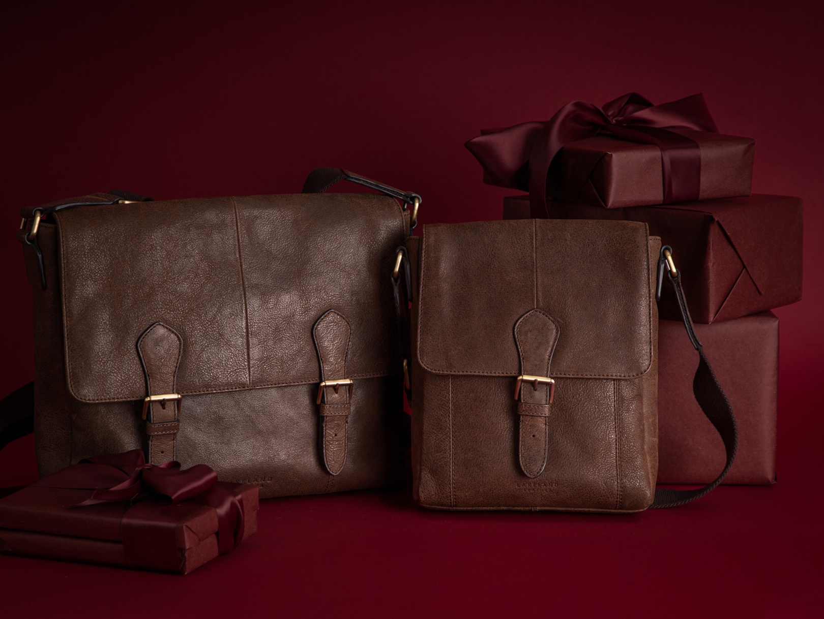 Hutton Leather Messenger Bag in Chocolate Brown