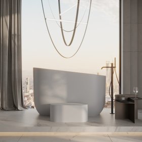 Soak Japanese Soaking Tub 1350mm - Matte White Stone