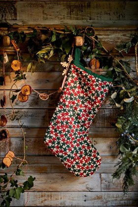 Christmas Stars Fabric Stocking   Large