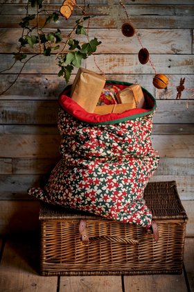 Christmas Stars Fabric Present Sack