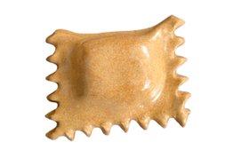 Ravioli Ceramic Pasta Pin Badge in Plain Glaze