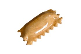 Agnolotti Ceramic Pasta Pin Badge in Plain Glaze