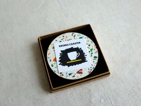 Drinks Coasters with Terrazzo Design