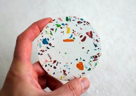 Drinks Coasters with Terrazzo Design
